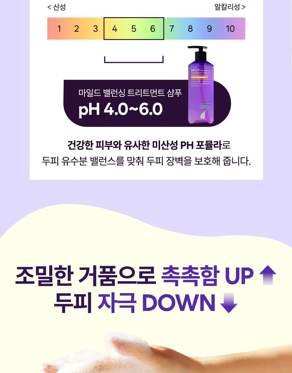 [비건인증] 헤드스파7 마일드 밸런싱 트리트먼트 샴푸 740g (탈모증상완화) 상세페이지 12